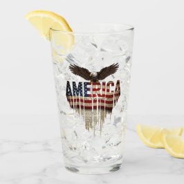 Amerikanische Grunge-Fahne und Adler Glas