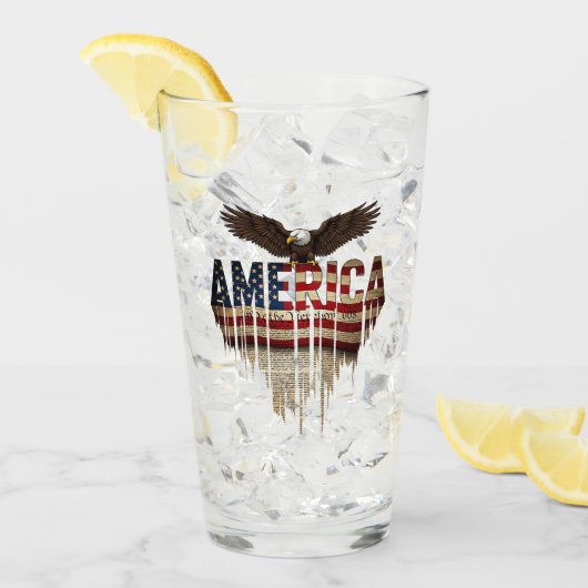 Amerikanische Grunge-Fahne und Adler Glas (Vorderseite Ice)