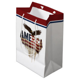 Amerikanische Grunge-Fahne und Adler Mittlere Geschenktüte