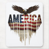 Amerikanische Grunge-Fahne und Adler Mousepad (Vorne)