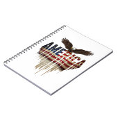Amerikanische Grunge-Fahne und Adler Notizblock (Linke Seite)