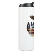 Amerikanische Grunge-Fahne und Adler Thermosbecher (Nach links gedreht)