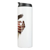 Amerikanische Grunge-Fahne und Adler Thermosbecher (Nach rechts gedreht)