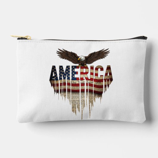 Amerikanische Grunge-Fahne und Adler Zubehörtasche (Vorderseite)