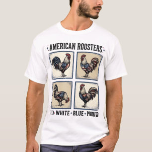 Amerikanische Hähne Vintage Patriotisches Shirt De