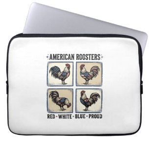 Amerikanische Hähne Vintage Patriotisches Shirt De Laptopschutzhülle