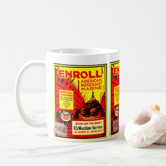 Amerikanische Handelsmarine heute  Kaffeetasse (Mit Donut)