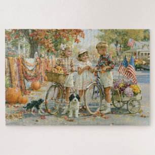 Amerikanische Herbstparade Kürbisse Kinder Malerei Puzzle