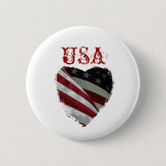 Amerikanische Herz-Flagge Button (Vorderseite)