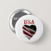 Amerikanische Herz-Flagge Button (Vorne & Hinten)