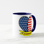 Amerikanische Herz-Tasse Tasse (VorderseiteRechts)