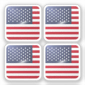 Amerikanische Hochglanzflagge Aufkleber (Vorderseite)