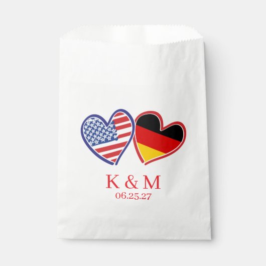 Amerikanische Hochzeit Geschenktütchen (Vorderseite)