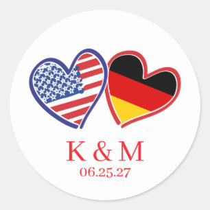 Amerikanische Hochzeit Runder Aufkleber