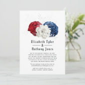 Amerikanische Hochzeitsgäste Ankündigung (Stehend Vorderseite)