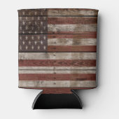 Amerikanische Holzflagge Dosenkühler (Vorderseite)