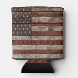 Amerikanische Holzflagge Dosenkühler