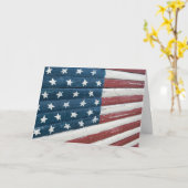 Amerikanische Holzflagge für den Veteranentag Karte (Gelbe Blume)