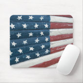 Amerikanische Holzflagge Mousepad (Mit Mouse)