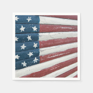 Amerikanische Holzflagge Serviette