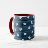 Amerikanische Holzflagge Tasse (Vorderseite Links)