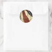 Amerikanische Holzkornflagge Runder Aufkleber (Tasche)