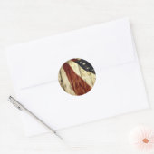 Amerikanische Holzkornflagge Runder Aufkleber (Umschlag)