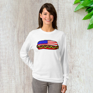 Amerikanische Hot Dog Womens Long Sleeve T-Shirt