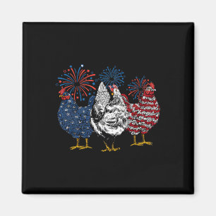 Amerikanische Hühnertiere Funny 4. Juli Firewor Magnet
