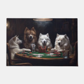 Amerikanische Hunde Eskimo Poker Art Fußmatte (Vorderseite)