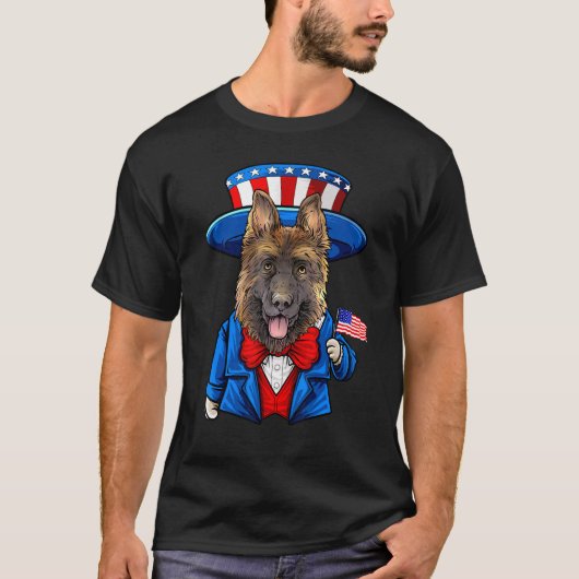 Amerikanische Hündin vom 4. Juli T-Shirt (Vorderseite)