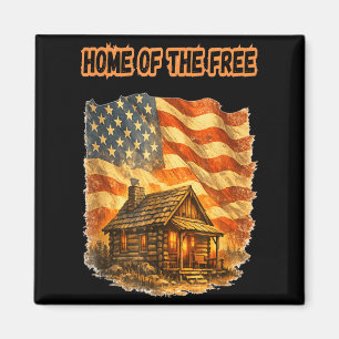 Amerikanische Hütte Patriotisch - Home of The Flag Magnet