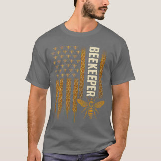 Amerikanische Imkerei USA-Flagge Imkerfamilie T-Shirt