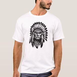 Amerikanische Indianerin, die den tapferen Krieger T-Shirt