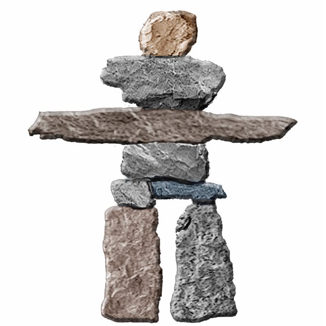Amerikanische Indianerin Inukshuk-Geschenkidee Fotoskulptur Magnet (Vorne)