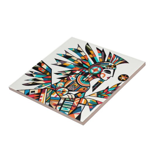 Amerikanische Indianerin Kachina Dancer Art Fliese (Seite)