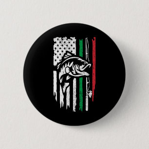 Amerikanische italienische B-Fischereiflagge Button