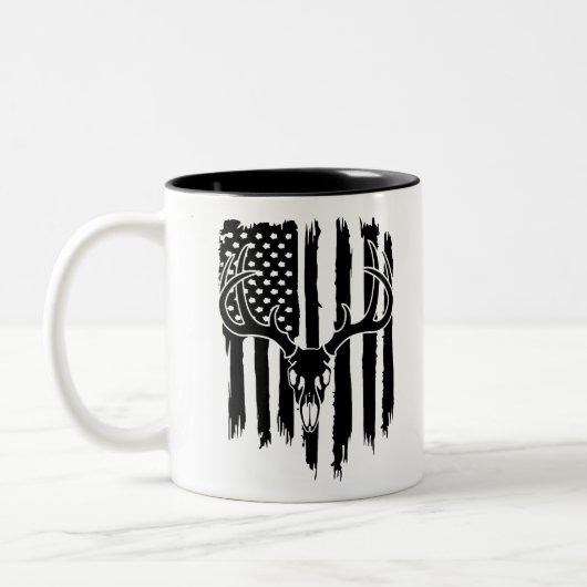 Amerikanische Jagd-Flagge Zweifarbige Tasse (Links)