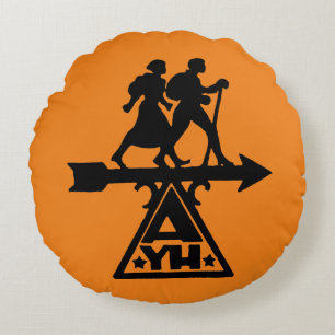 Amerikanische Jugend-Herbergen Rundes Kissen