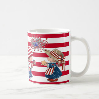 Amerikanische Jungen-und Mädchen-patriotische Kaffeetasse