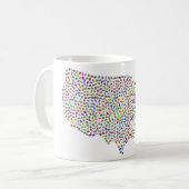 Amerikanische Kaffeekarte Kaffeetasse (Vorderseite Links)