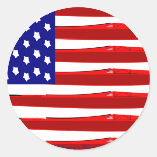 Amerikanische Kajak-Flagge Runder Aufkleber