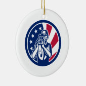 Amerikanische Kameramann USA-Flaggen-Ikone Keramik Ornament (Rechts)