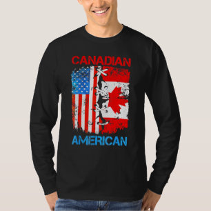 Amerikanische kanadische Flagge Amerika USA Kanada T-Shirt