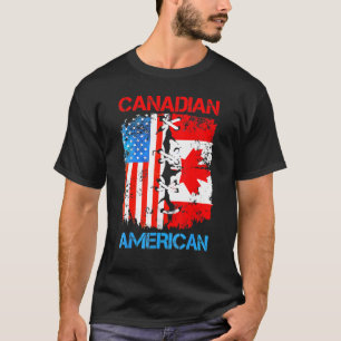 Amerikanische kanadische Flagge Amerika USA Kanada T-Shirt