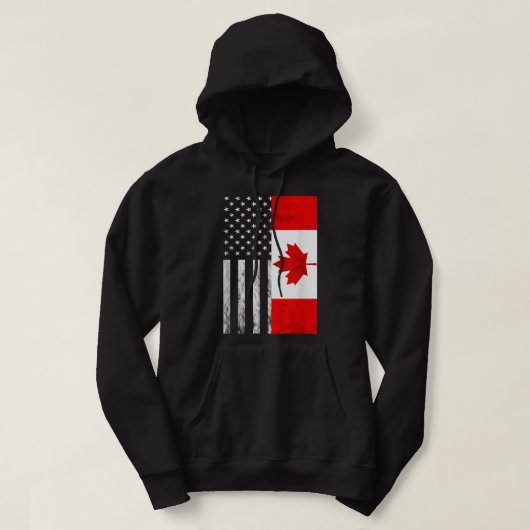 Amerikanische kanadische Vintage Flagge Kanadische Hoodie (Design vorne)