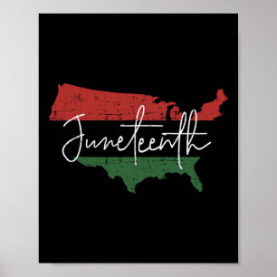 Amerikanische Karte mit afrikanischer Flagge für d Poster
