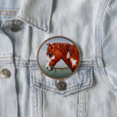 Amerikanische Kastanienpinto-Kriegspferd Button (Beispiel)