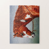 Amerikanische Kastanienpinto-Kriegspferd Puzzle (Vertikal)