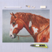 Amerikanische Kastanienpinto-Kriegspferd Seidenpapier (Handwerk)